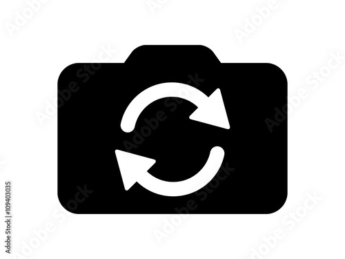 Switch from front to back camera outline flat icon for apps 