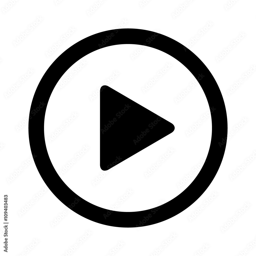 Play video or play media flat icon for apps and websites - obrazy, fototapety, plakaty 