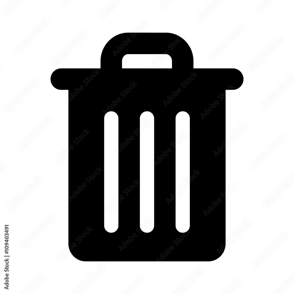 Trash can (rubbish bin) flat icon for apps and websites Trash can (rubbish bin) flat icon for apps and websites