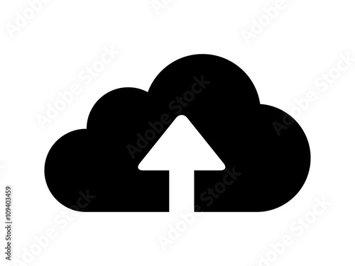 Upload to cloud flat icon for apps and websites photo