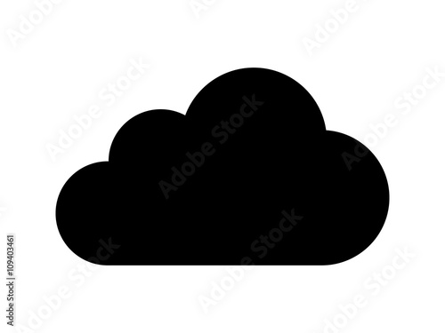 Cloud drive storage or cumulus cloud flat icon for apps and website