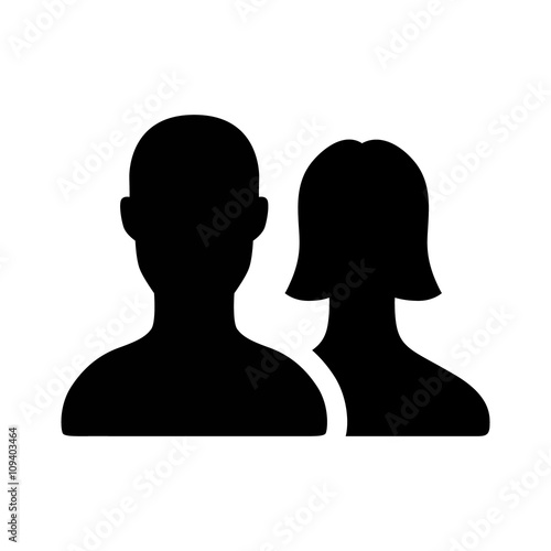 Male and female relationship couple flat icon for apps and websites photo