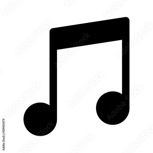 Music note or eight note flat icon for apps and websites  photo