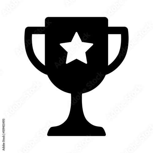 Sports trophy with star flat icon for apps and websites