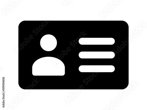 Driver's license identification card flat icon for apps and websites