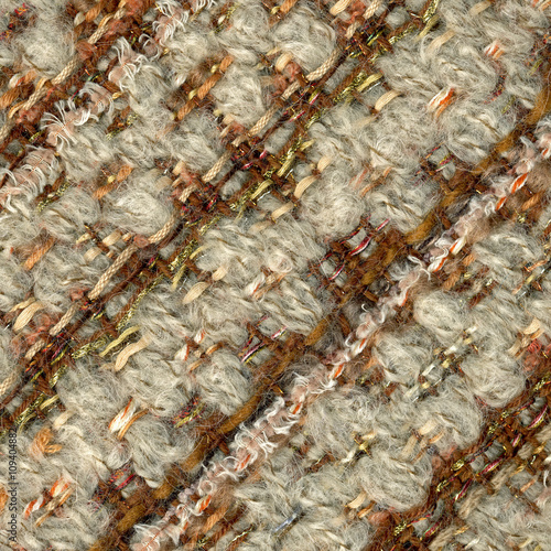 Close up detail of handwoven woolen fabric