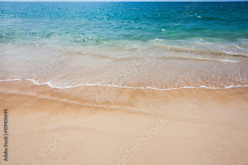 Sea wave blue color on the tropical beach