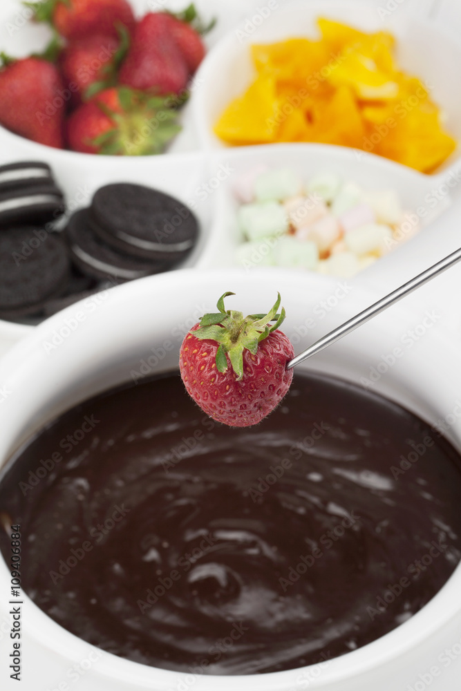 strawberry and melted chocolate strawberry and melted chocolate