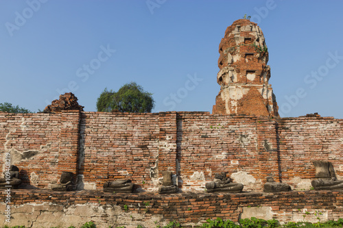 Buddha statue of the old city at Ayutthaya, Thailand photo