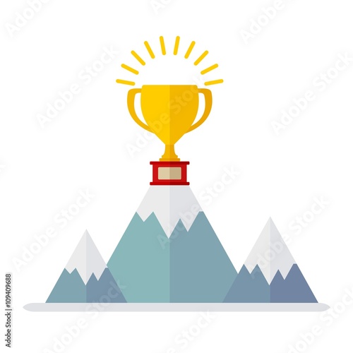 win cup on mountain