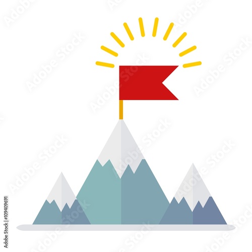 win flag on mountain