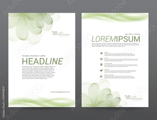 Spa Wellness Medical topic Template elements, Presentation, brochure