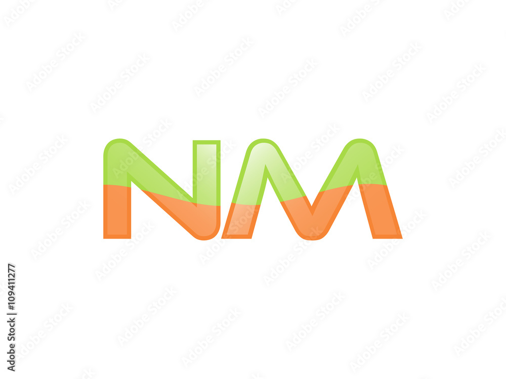 Green Orange shiny NM letters Green Orange shiny NM letters