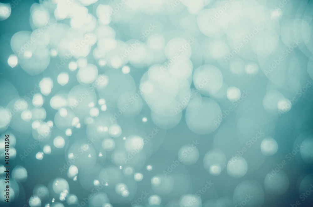 Abstract blue bokeh background. Merry Christmas