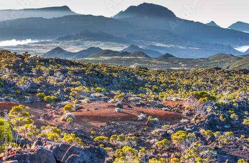 Paysage des montagnes de l'intérieur de l'île de la Réunion 