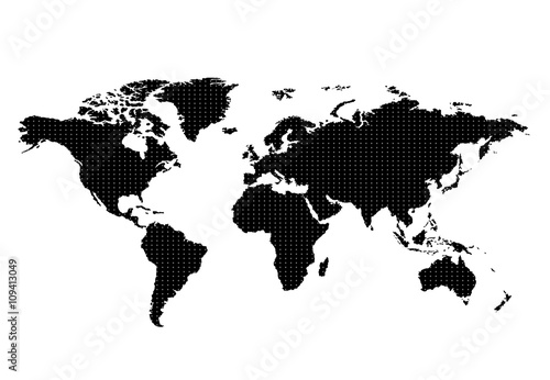 World map countries colorful with dots. Vector illustration.