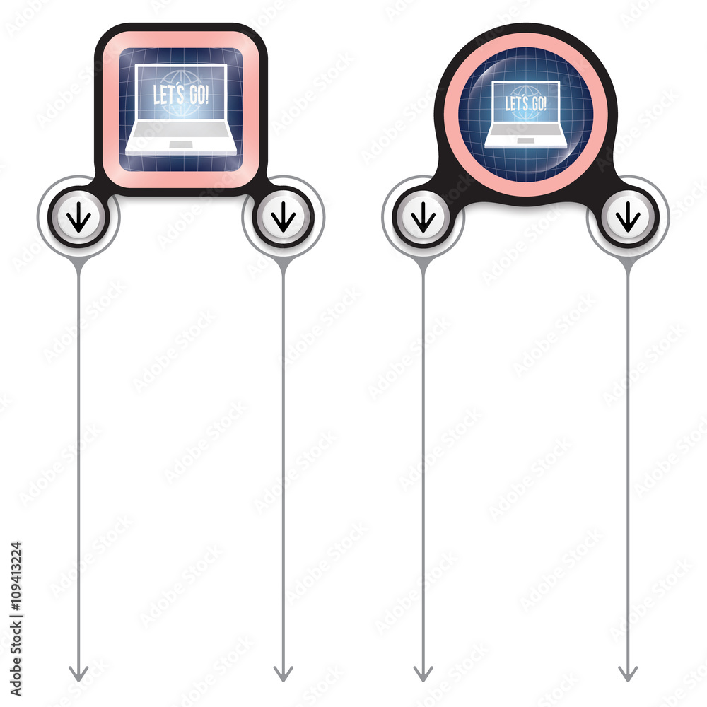 Fototapeta premium Two abstract frames for your text and laptop