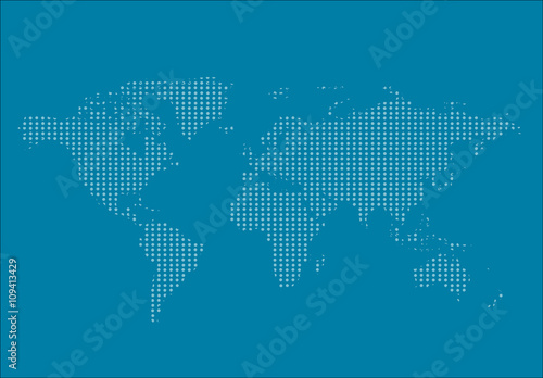 World map countries colorful with dots. Vector illustration.