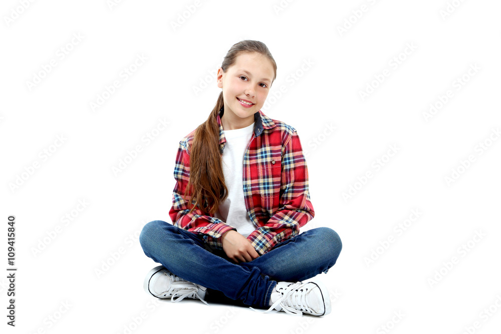 Portrait of young girl isolated on a white Portrait of young girl isolated on a white