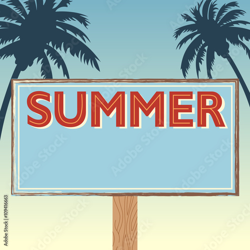 Vintage style summer beach banner design © mrhighsky