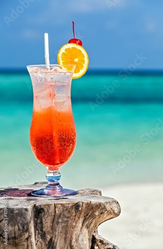 Cool drink on a beach