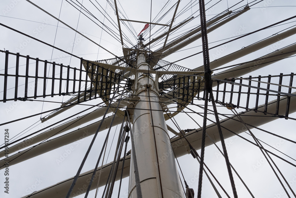Obraz premium Rickmer Rickmers, Hamburg, Takelage