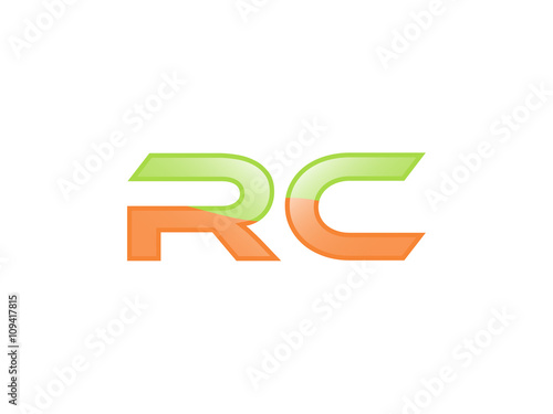 Green Orange shiny RC letters