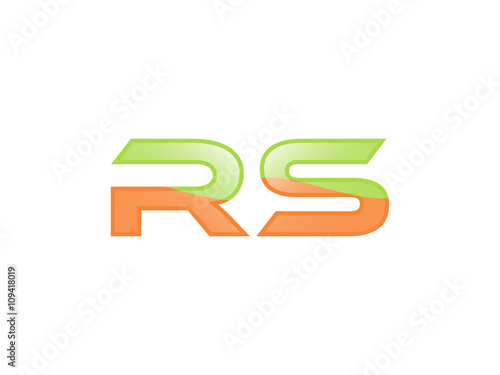 Green Orange shiny RS letters