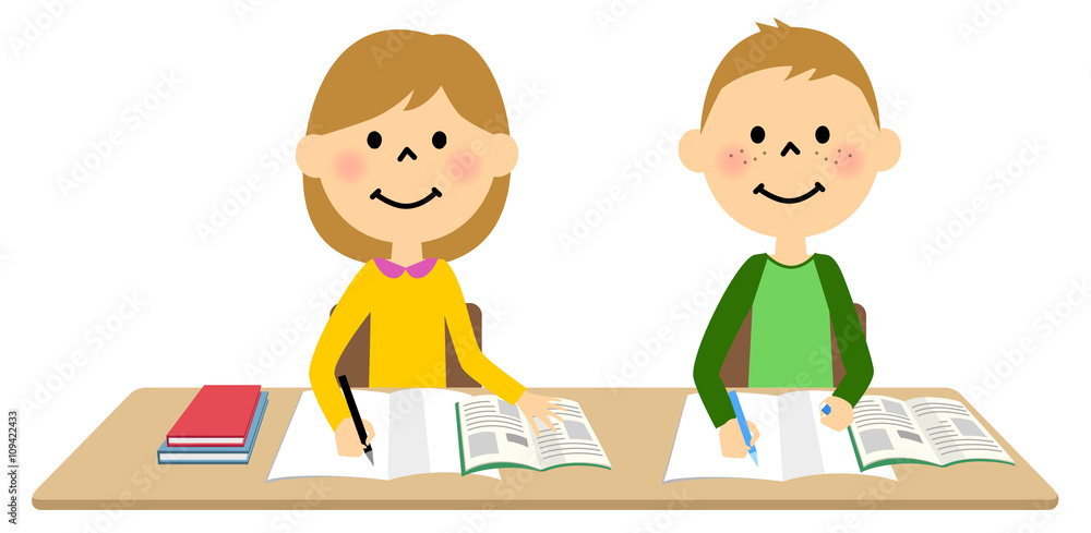 勉強するこども達 勉強するこども達