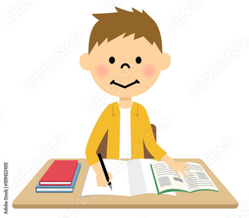 勉強するこども