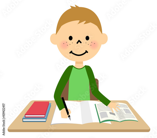 勉強するこども