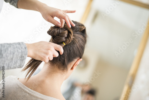 Female hairdresser at work