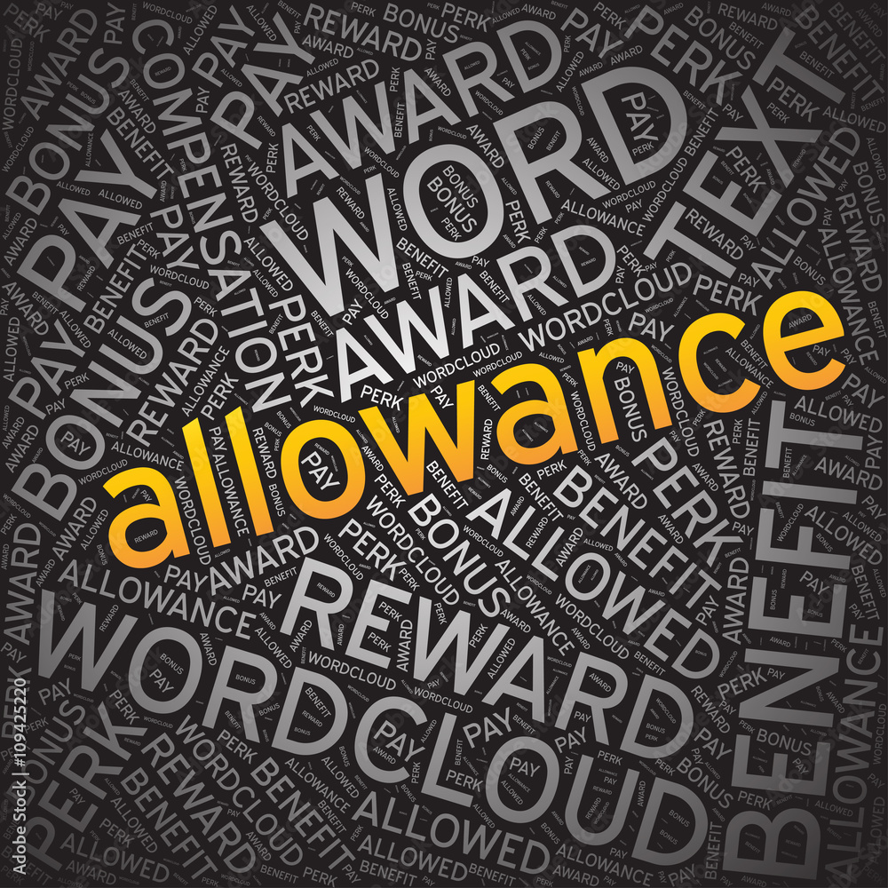 Allowance,Word cloud art background