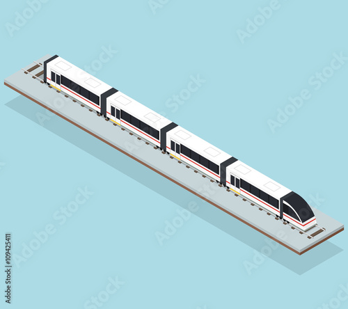 Intercity fast train. Flat isometric.