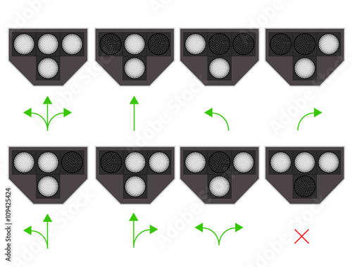The traffic lights for the tram. rules of the road.