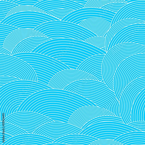 Seamless pattern in the Japanese style of stylized waves 