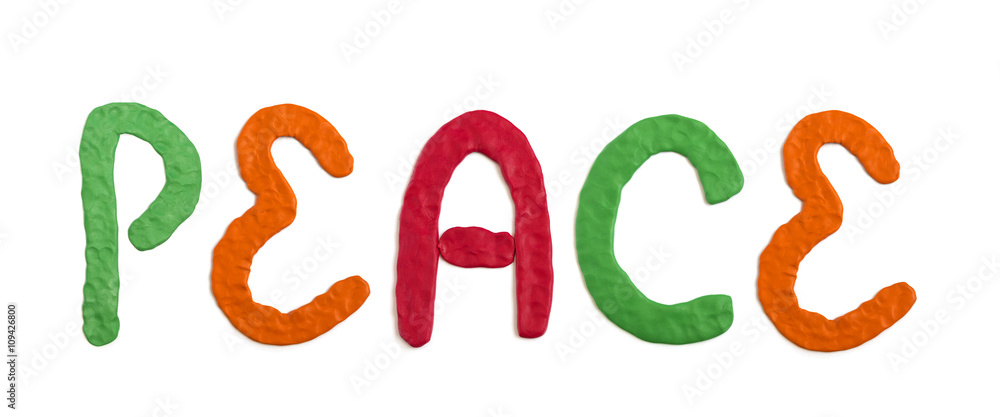 Plasticine lettery: Peace Plasticine lettery: Peace