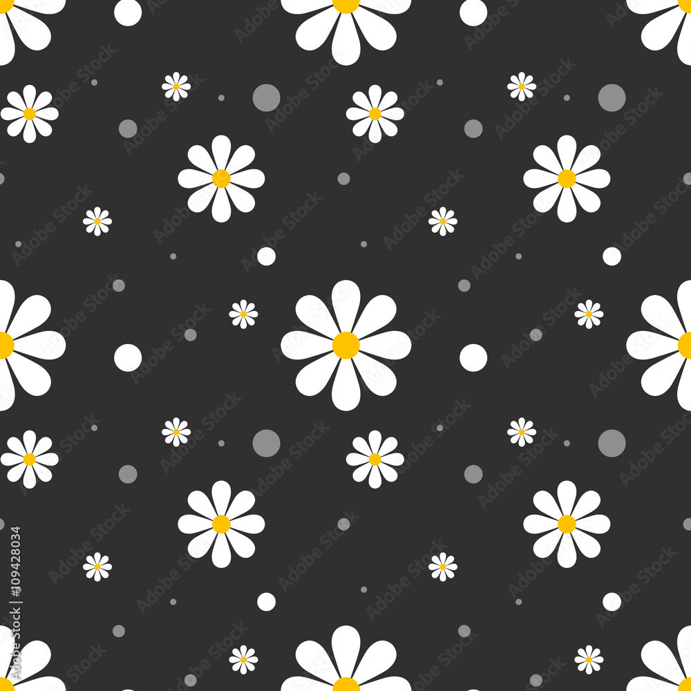 seamless daisy pattern and background vector illustration seamless daisy pattern and background vector illustration