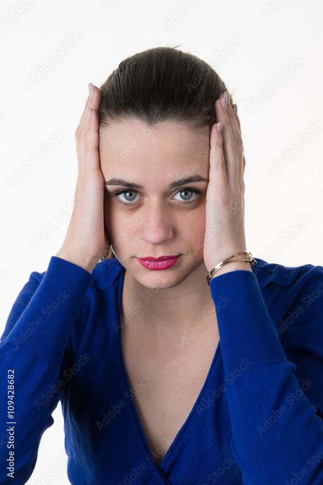Fed up business woman isolated on white Fed up business woman isolated on white