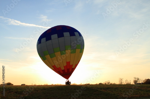 Hot Air Balloon landing © georgeburba