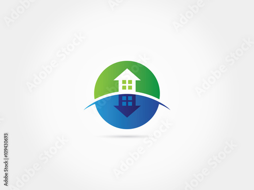 Wallpaper Mural Green home blue shadow property home logo Torontodigital.ca