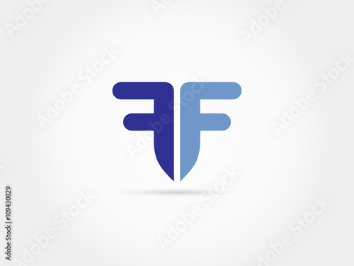 Mirroring F letter shape logo