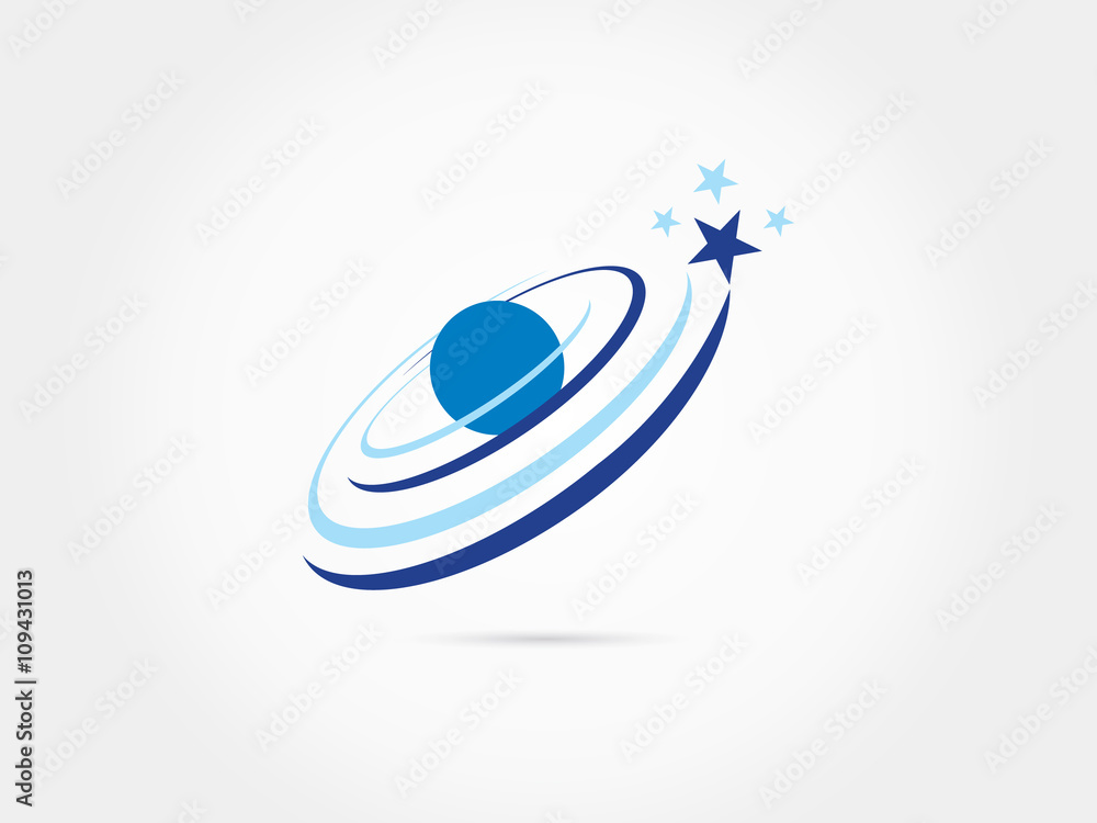 Space stars moon sattelite galaxy logo Space stars moon sattelite galaxy logo