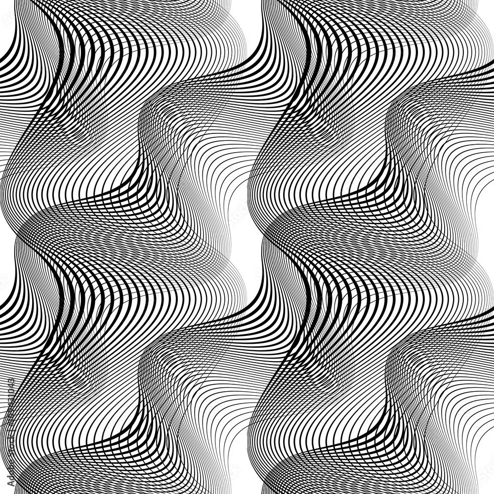 Design seamless monochrome waving pattern Design seamless monochrome waving pattern