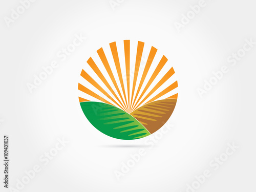 Sun farm logo green land