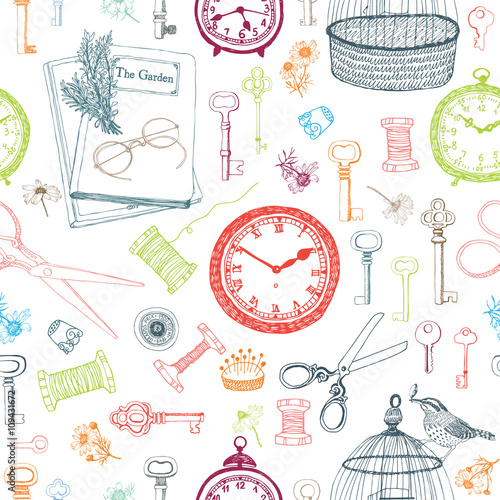 Vintage things Colorful background