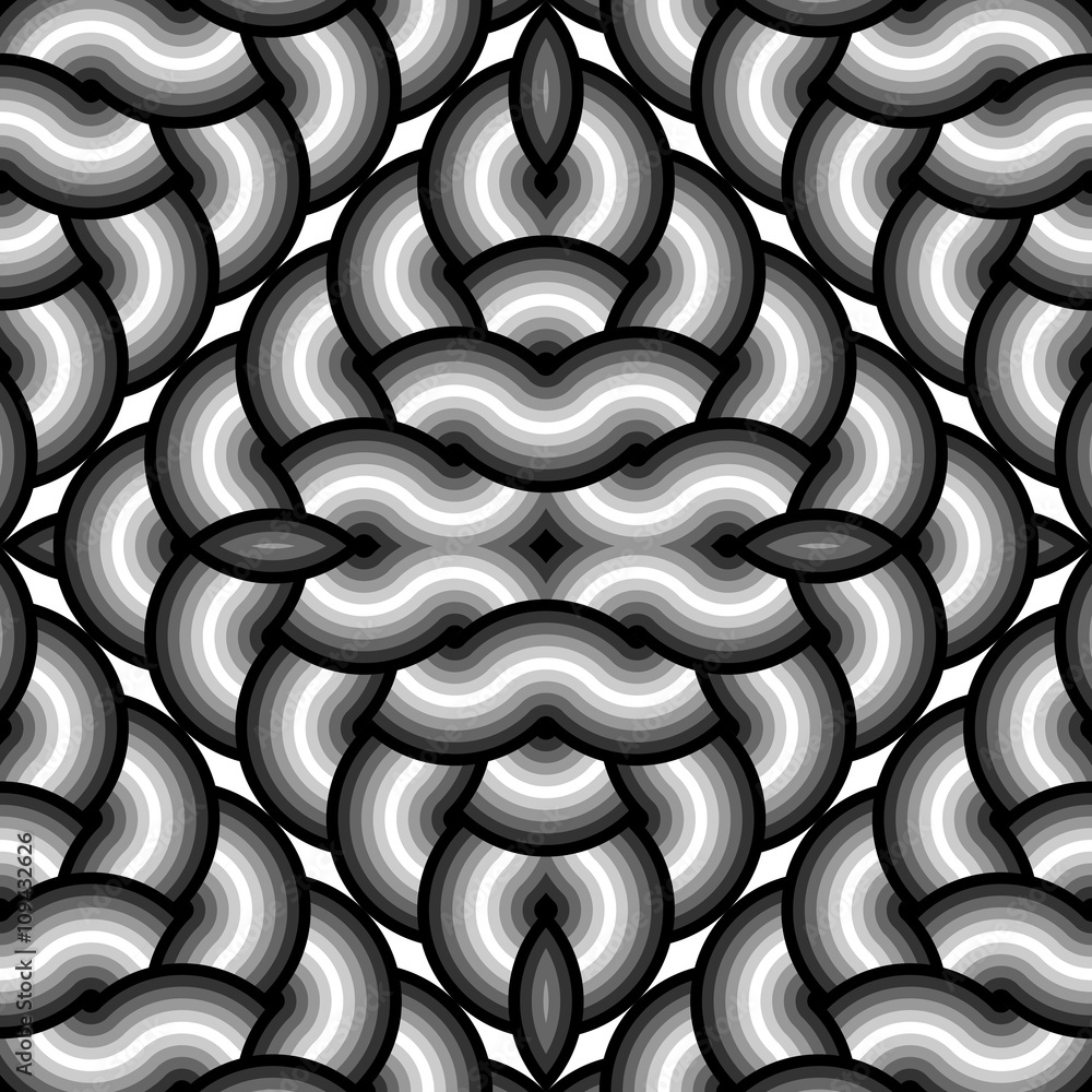 Fototapeta premium Design seamless monochrome waving pattern