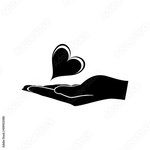 Heart in Hand icon vector