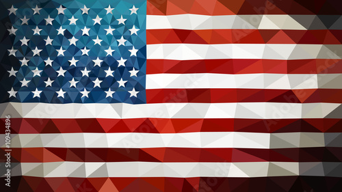 Triangulated high poly USA flag in EPS 8 format