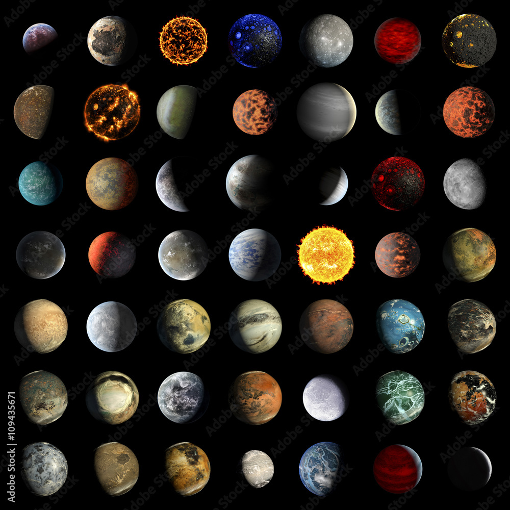 Fototapeta premium Alien Exo Planet set